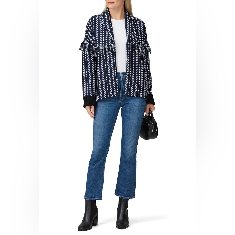 💎RARE💎And SO CUTE! ANNA CAI Fun Fringe Cardigan Sweater, Size XS